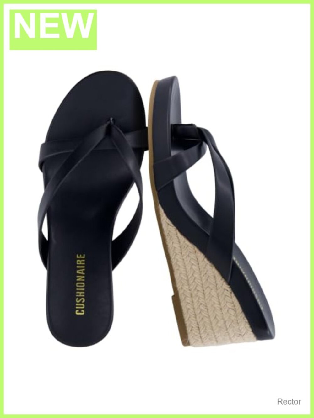 Espadrille Wedge Thong Sandals Faux Leather Cross Strap Slip-On